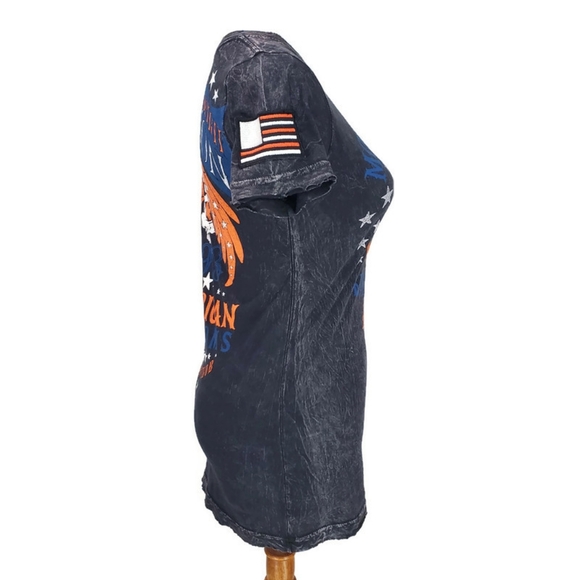 Affliction Women’s T-Shirt American Customs Motor Club Y2K Acid Wash Sz S - Picture 4 of 9